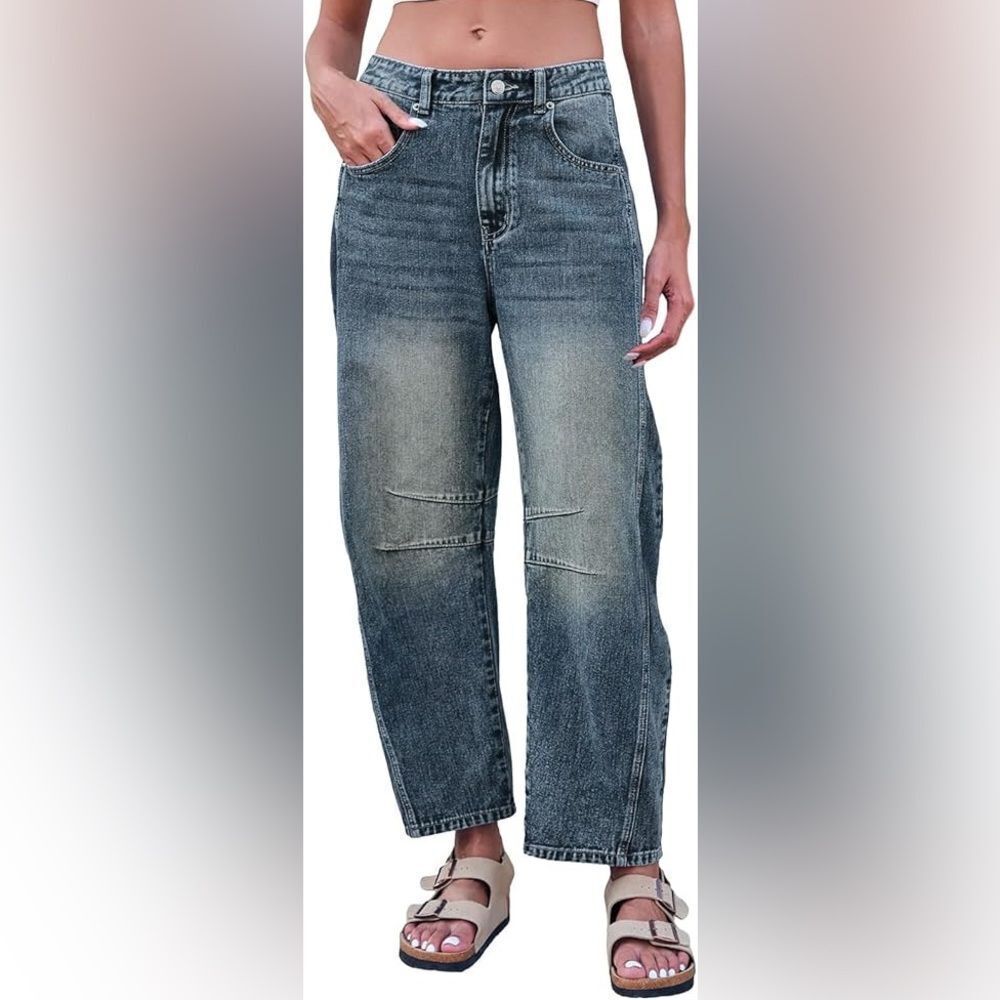 Blue Relaxed Fit Jeans with Faded Wash